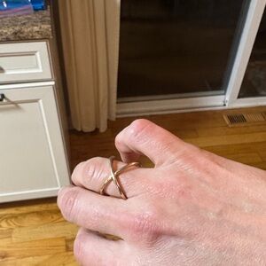 Gold X-Shaped Ring